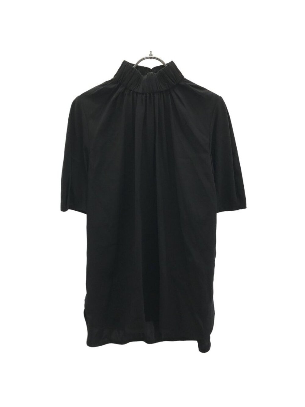 Celine by Phoebe Philo High Neck Silk Gathered Blouse Top 2 Black 38